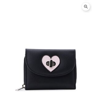No Boundaries Black Wallet with Heart Accent